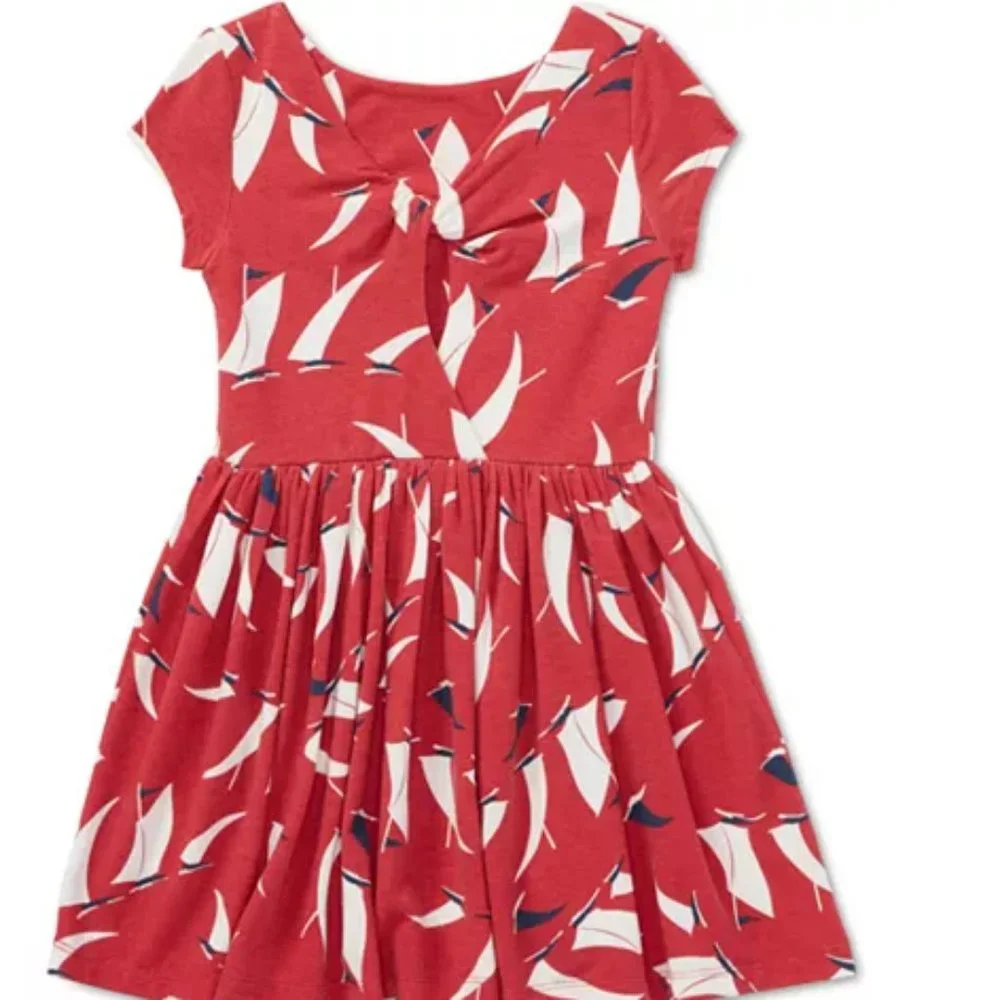 POLO RALPH LAUREN Girls Red Printed Dress